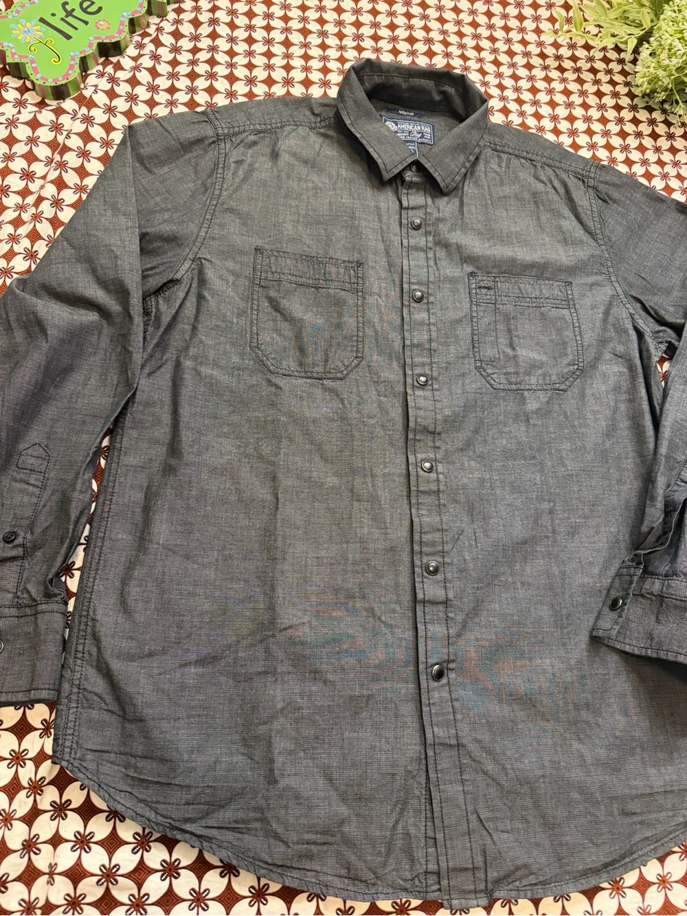 American Rag Dark Gray Button-Down Workshirt